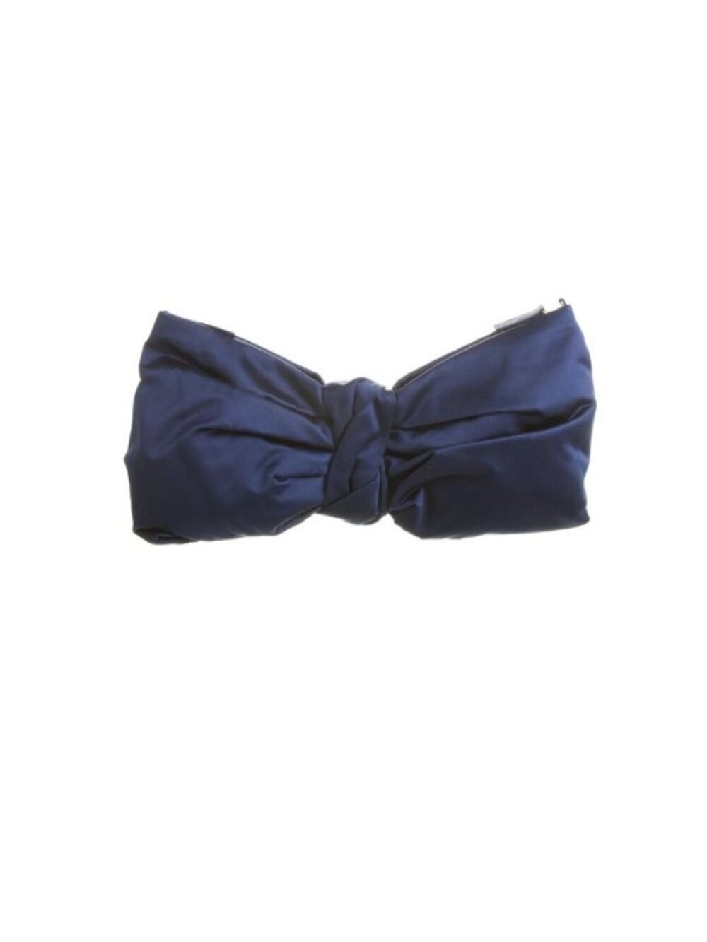 Valentino Midnight Blue Satin Bow Clutch With Zip Closures